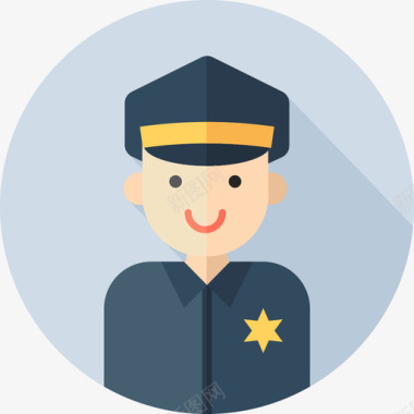 警察职业和工作4平图标图标