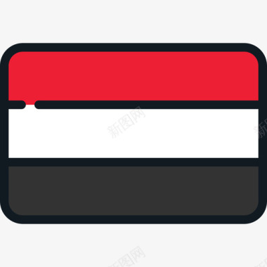 也门国旗收藏4圆角矩形图标图标