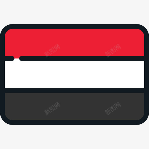 也门国旗收藏4圆角矩形图标svg_新图网 https://ixintu.com 也门 国旗收藏4 圆角矩形