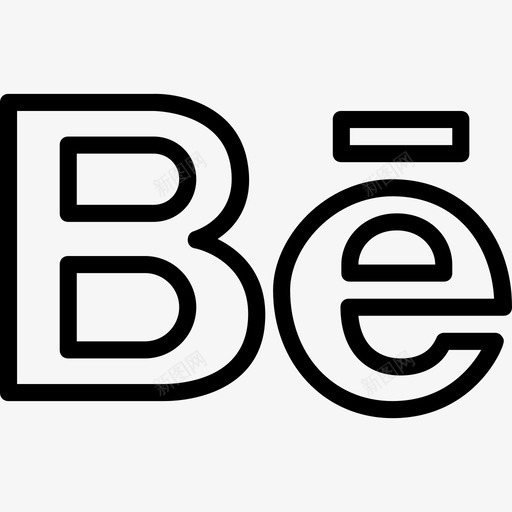 Behance社交媒体3线性图标svg_新图网 https://ixintu.com Behance 社交媒体3 线性