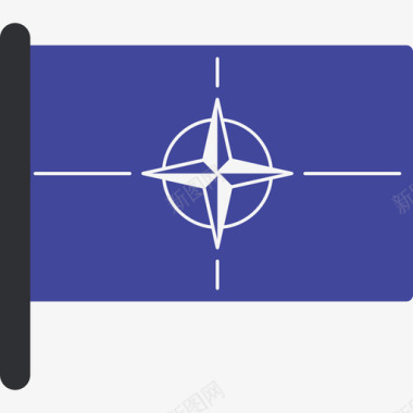 北约国际旗帜5桅杆图标图标