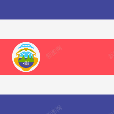哥斯达黎加国际旗帜4方形图标图标