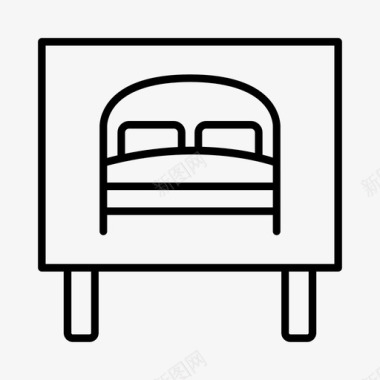 住宿床床和早餐图标图标