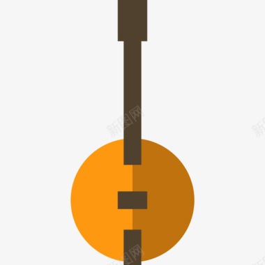 班卓琴乐器9扁平图标图标