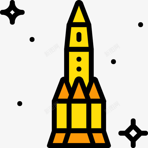 火箭太空13号黄色图标svg_新图网 https://ixintu.com 太空13号 火箭 黄色