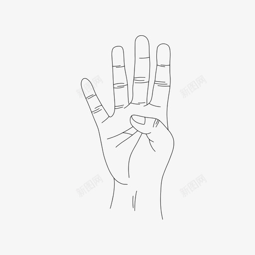 手绘数字手语图标svg_新图网 https://ixintu.com 手绘 手语 数字