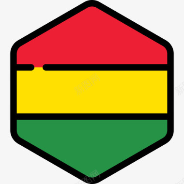 玻利维亚国旗收藏5六边形图标图标