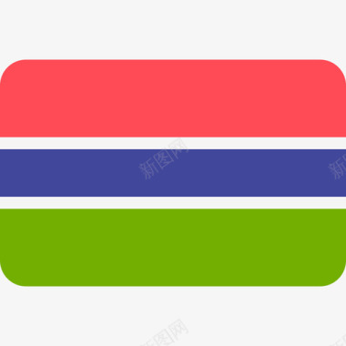 冈比亚6面圆形矩形旗图标图标