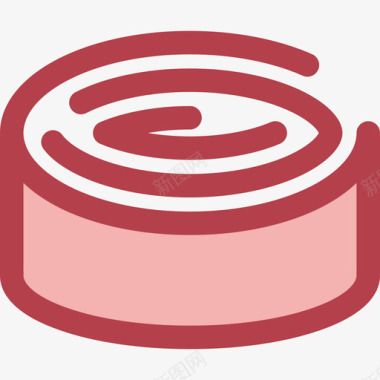肉桂卷食品和餐厅6红色图标图标