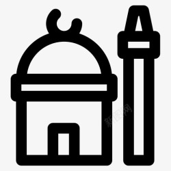 圆顶清真寺清真寺圆顶开斋节图标高清图片