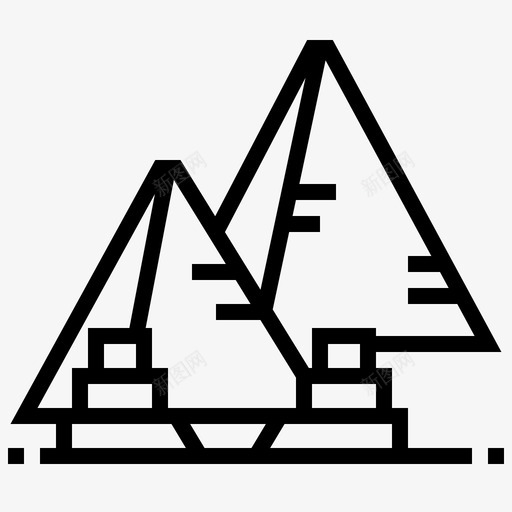 金字塔建筑埃及图标svg_新图网 https://ixintu.com 吉萨 地标 埃及 埃及符号线 建筑 金字塔