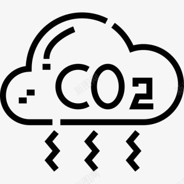 二氧化碳生态16线性图标图标