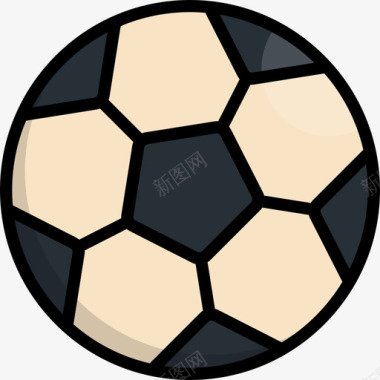足球意大利3线性颜色图标图标
