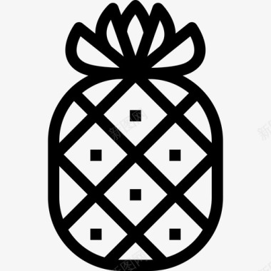 菠萝夏季3线状图标图标