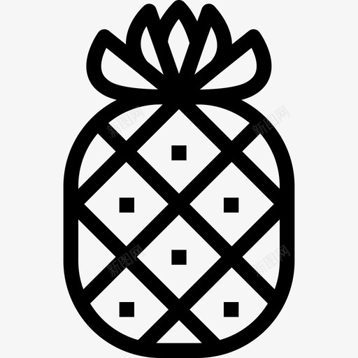 菠萝夏季3线状图标svg_新图网 https://ixintu.com 夏季3 线状 菠萝
