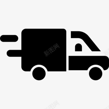 送货卡车装运和交付10辆装满图标图标
