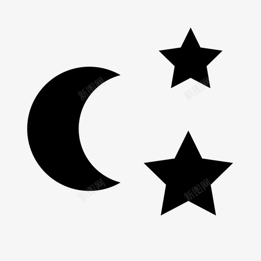 月亮有星星天文学气象图标svg_新图网 https://ixintu.com 天文学 天气 天空 月亮有星星 每天的平面图标 气象 睡眠