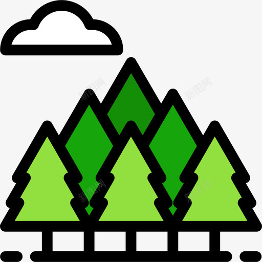 森林景观15线性颜色图标svg_新图网 https://ixintu.com 景观15 森林 线性颜色