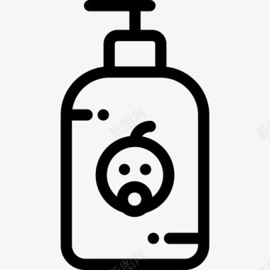 洗发水婴儿淋浴2线性图标图标