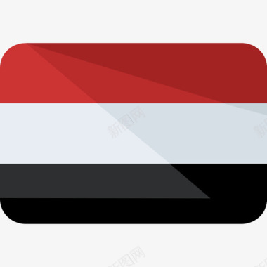 也门国旗2平坦图标图标