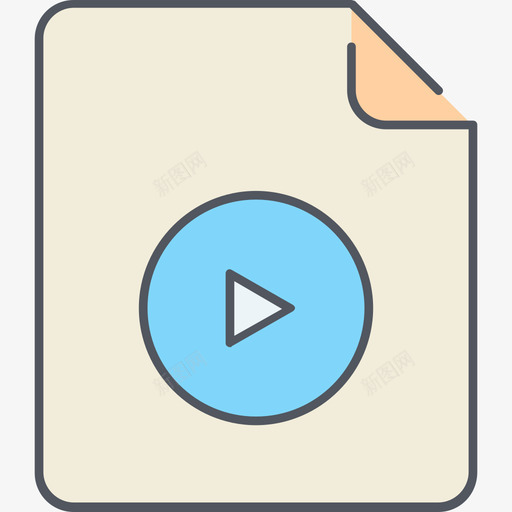 视频文件文件格式3颜色图标svg_新图网 https://ixintu.com 文件格式3 视频文件 颜色