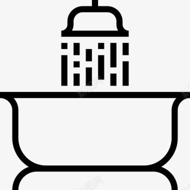 淋浴水疗设施线性图标图标