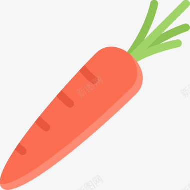 胡萝卜食物22扁平图标图标