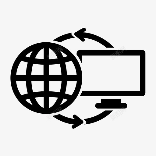 web服务计算机连接图标svg_新图网 https://ixintu.com web服务 同步 计算机 连接