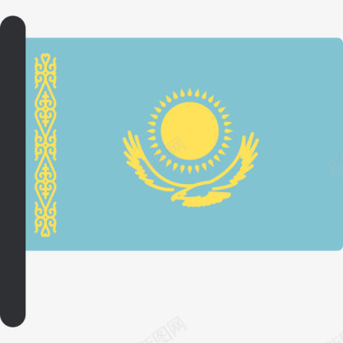 哈萨克斯坦国际国旗5桅杆图标图标