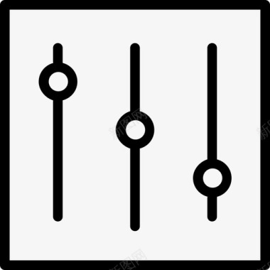 混合器基本要素线性图标图标