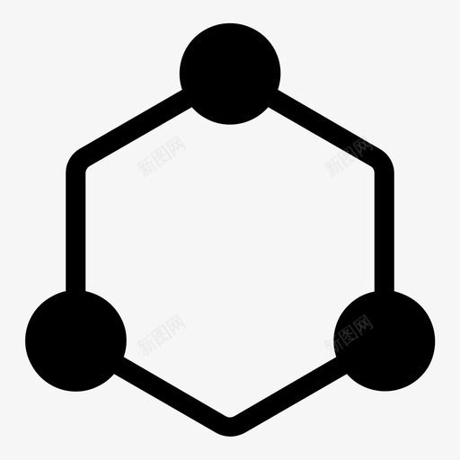 模块圆形连接图标svg_新图网 https://ixintu.com 六角 圆形 模块 网络 连接 项目