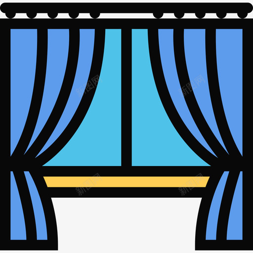 窗帘家具24彩色图标svg_新图网 https://ixintu.com 家具24 彩色 窗帘