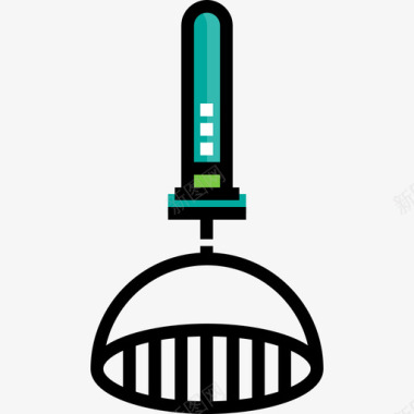 捣碎机食品和餐厅3线性颜色图标图标