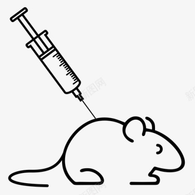 实验鼠科学注射器图标图标