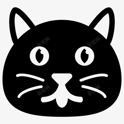 猫脸卡通动物卡通猫图标svg_新图网 https://ixintu.com 卡通动物 卡通猫 可爱卡通 可爱猫脸字形图标 猫脸 猫表情