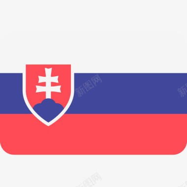 斯洛伐克国际国旗6圆形矩形图标图标