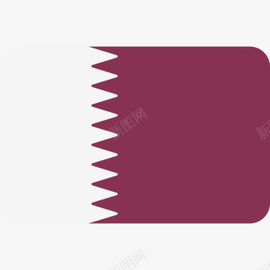卡塔尔国际国旗6圆形矩形图标图标