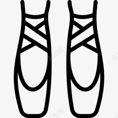芭蕾舞鞋配件运动图标图标