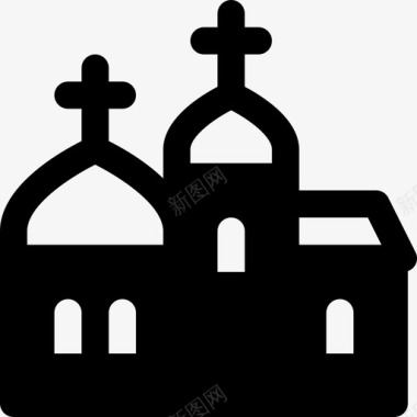 教堂宗教15充满图标图标