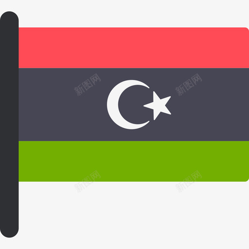 利比亚国际国旗5桅杆图标svg_新图网 https://ixintu.com 利比亚 国际国旗5 桅杆