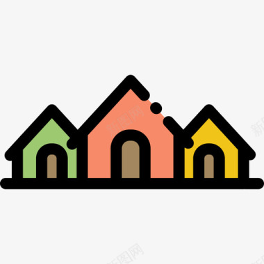 房地产家居用品13线性颜色图标图标