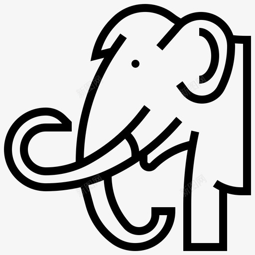 猛犸象动物大象图标svg_新图网 https://ixintu.com 动物 史前元素线 大象 猛犸象