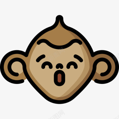 猴子马戏团24线性颜色图标图标