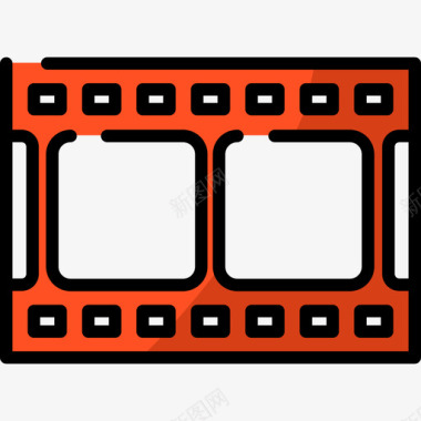 电影胶片电影院12线性颜色图标图标