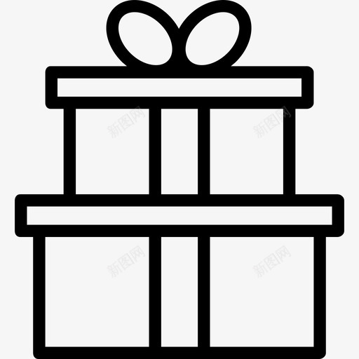 礼物圣诞元素2线性图标svg_新图网 https://ixintu.com 圣诞元素2 礼物 线性
