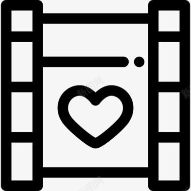 电影长片情人节8线性图标图标
