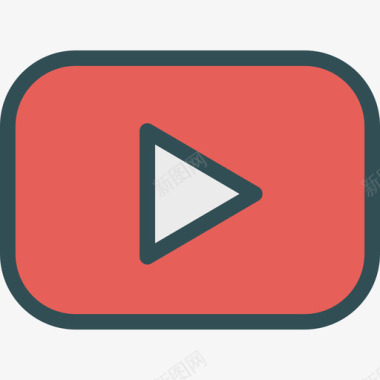 Youtube品牌线性颜色图标图标