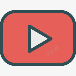 YouTubeYoutube品牌线性颜色图标高清图片
