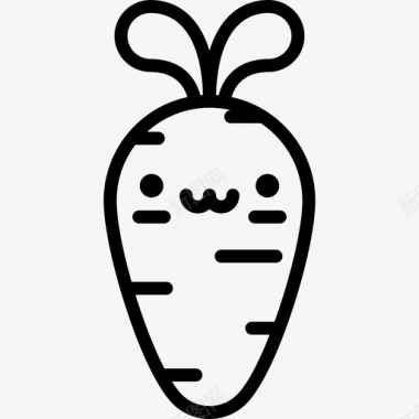 胡萝卜可爱的食物直系的图标图标