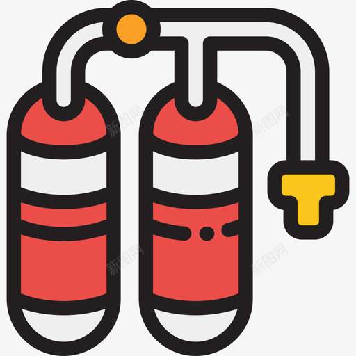 氧气消防队线性颜色图标svg_新图网 https://ixintu.com 氧气 消防队 线性颜色